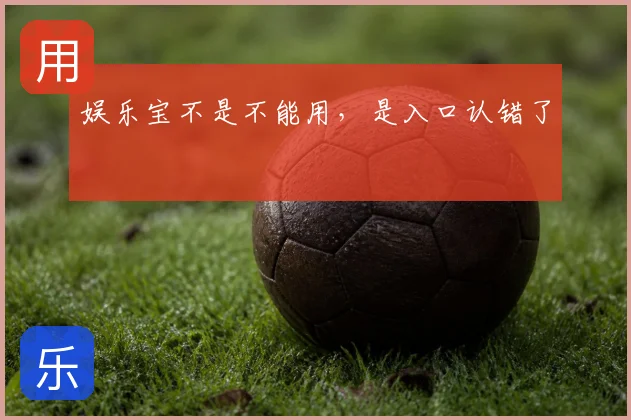 娱乐宝不是不能用,是入口认错了